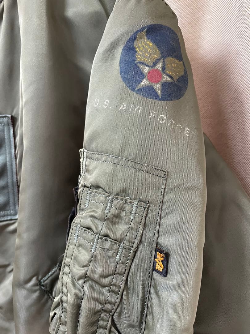 50s復刻 USA製 ALPHA B-15C MOD カーキ　L