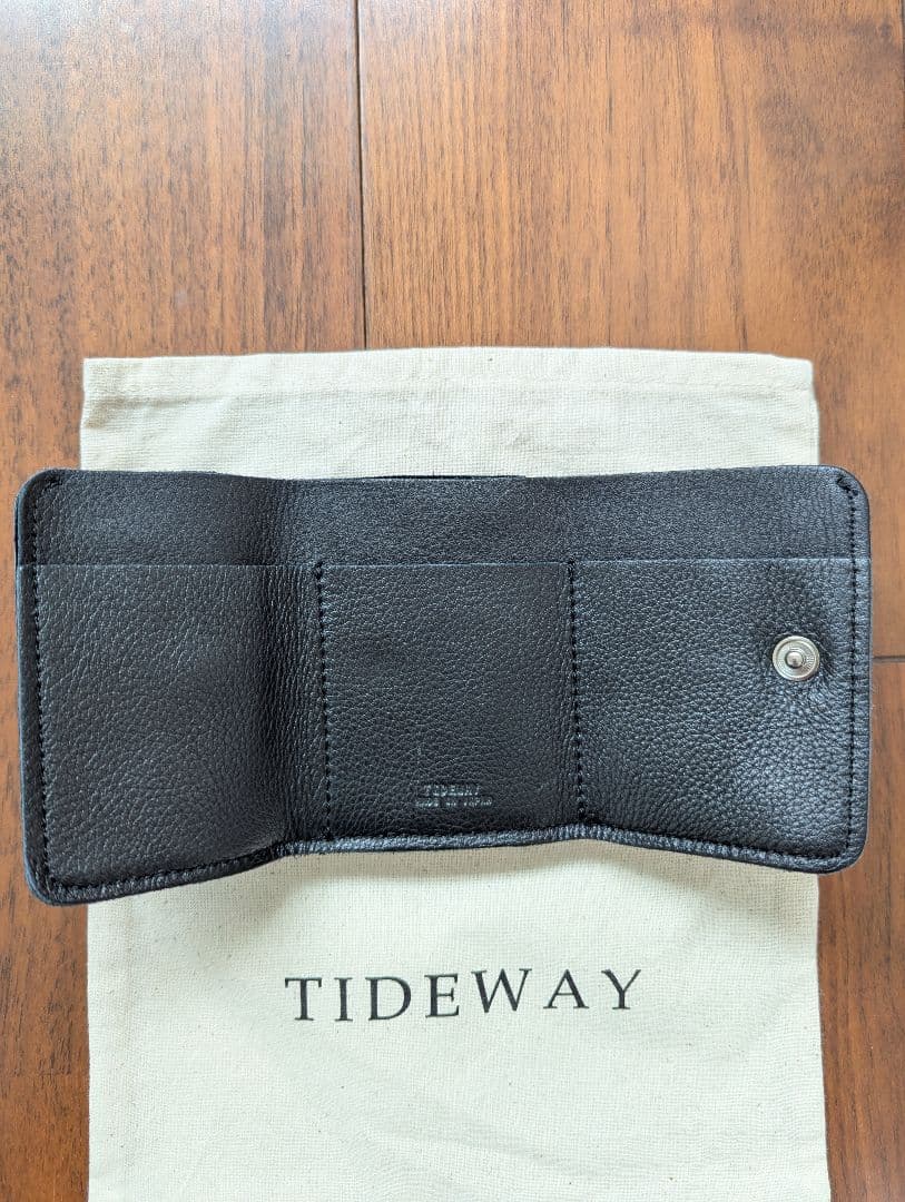 TIDEWAY 三つ折り財布 がま口　ブラック　黒