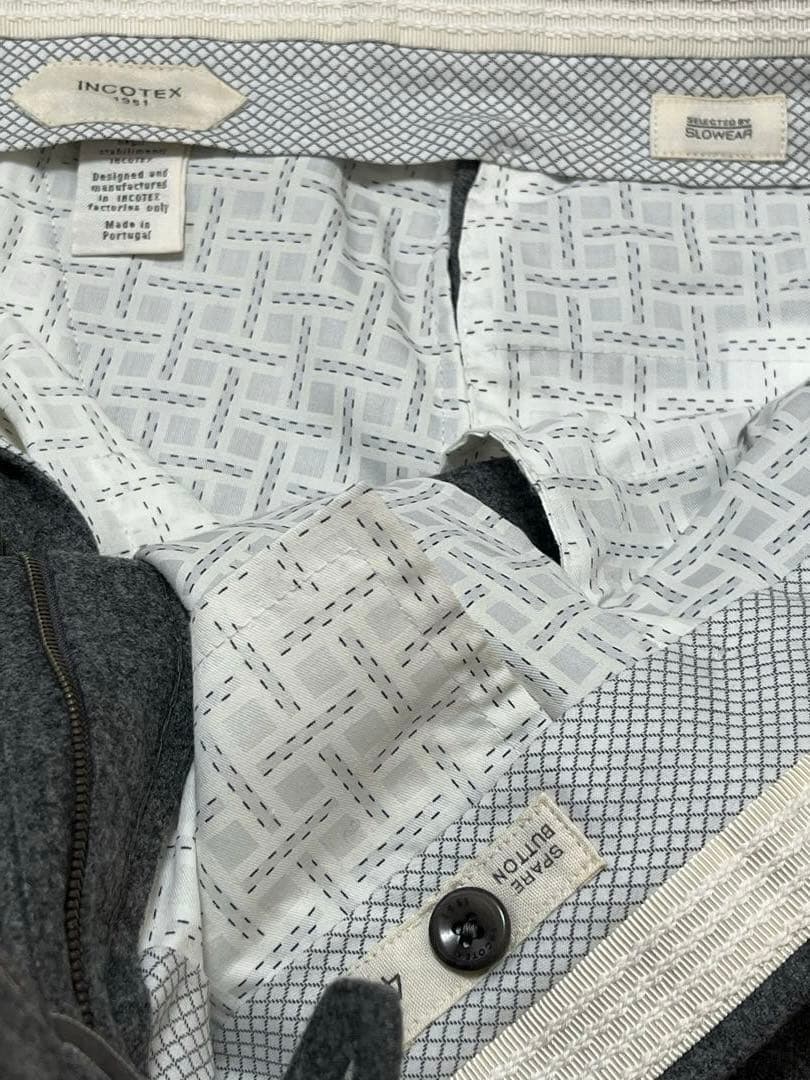 ■INCOTEX/インコテックス 48 1JT035/ウールパンツ/グレー