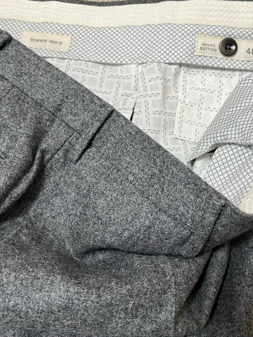■INCOTEX/インコテックス 48 1JT035/ウールパンツ/グレー