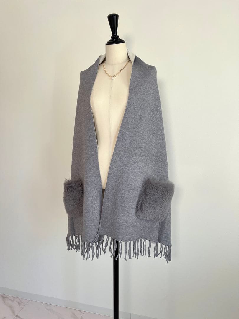 最新作❗️新品未使用❗️ポケットファーポンチョ　カーディガン