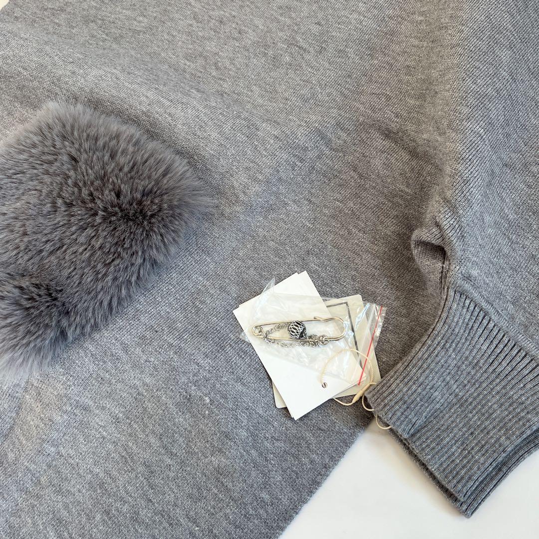 最新作❗️新品未使用❗️ポケットファーポンチョ　カーディガン