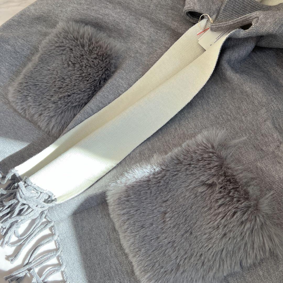 最新作❗️新品未使用❗️ポケットファーポンチョ　カーディガン