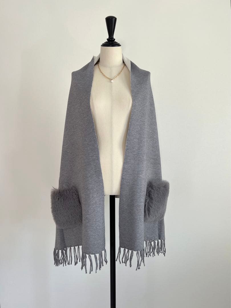 最新作❗️新品未使用❗️ポケットファーポンチョ　カーディガン