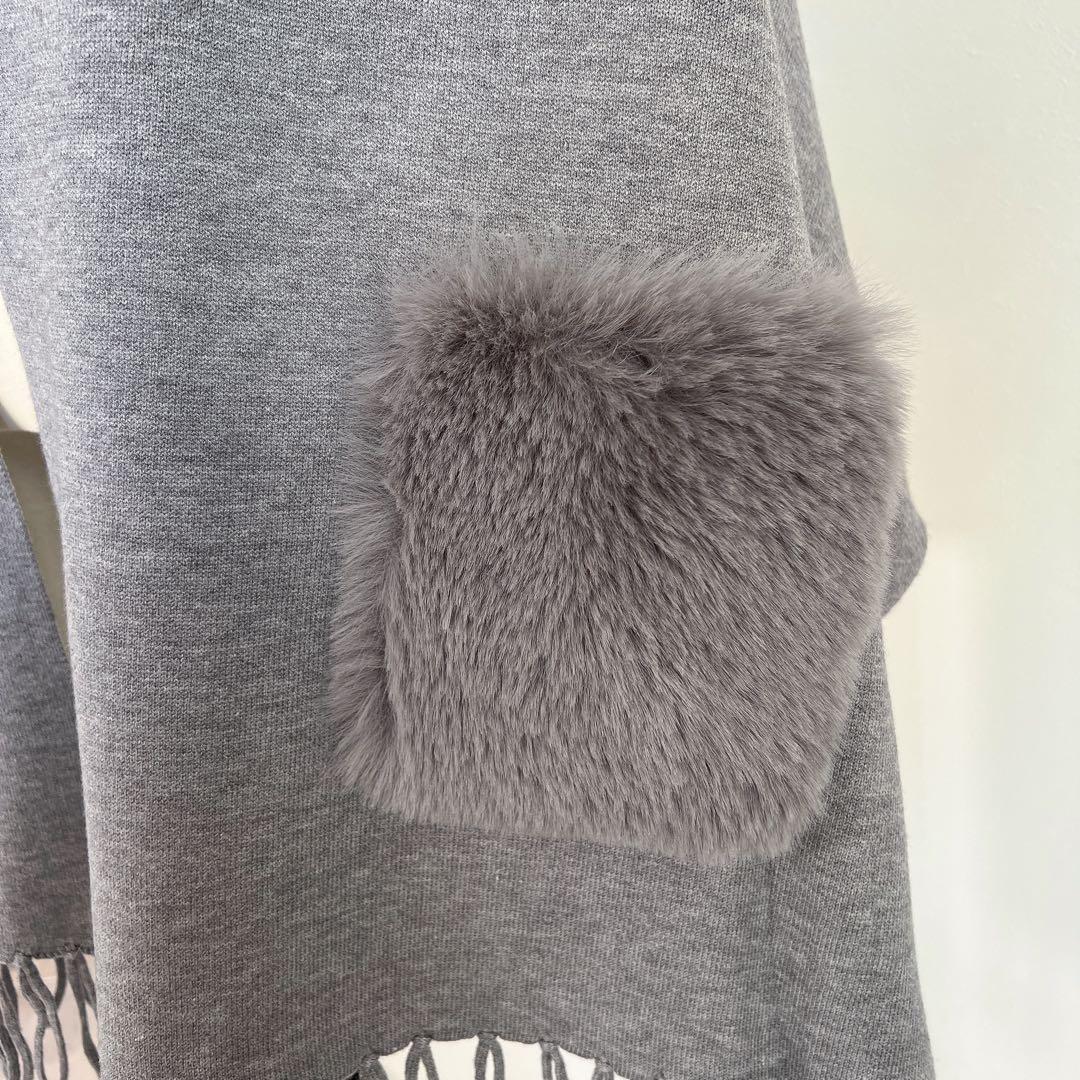 最新作❗️新品未使用❗️ポケットファーポンチョ　カーディガン