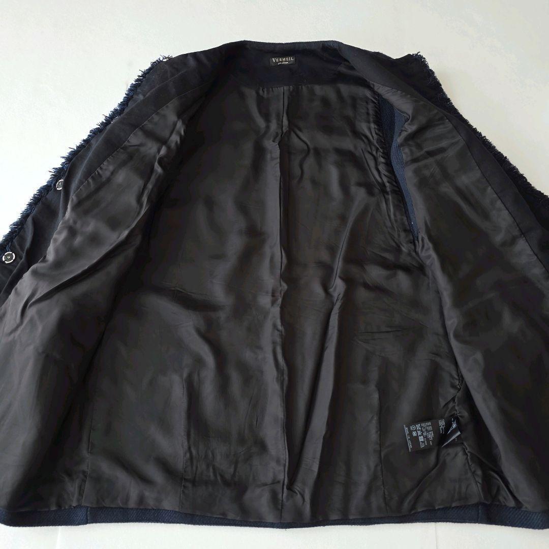 ヴェルメイユパーイエナ ベスト ジレ ツイード 2023 フリンジ