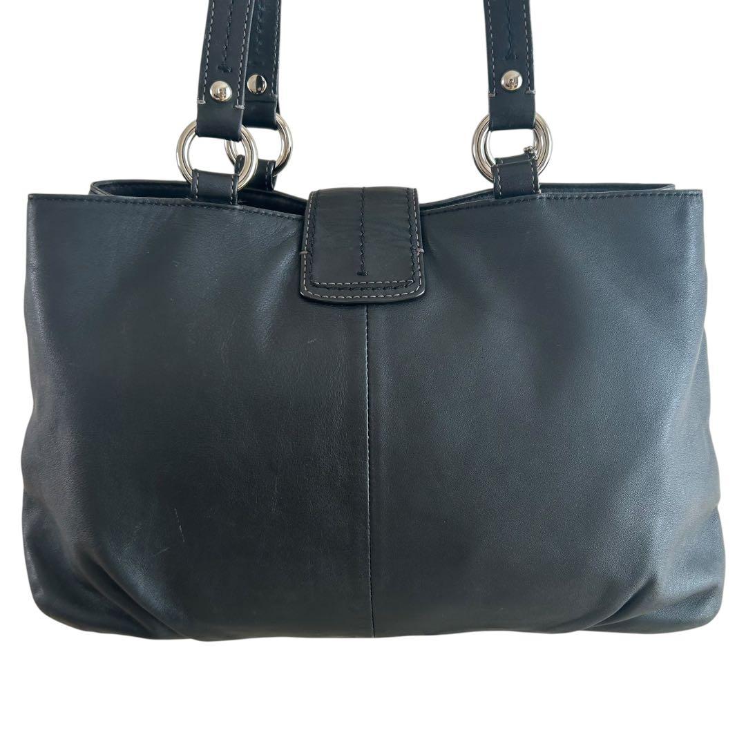 【美品】 コーチ ソーホー レザー トートバッグ 肩掛け 黒 レディース