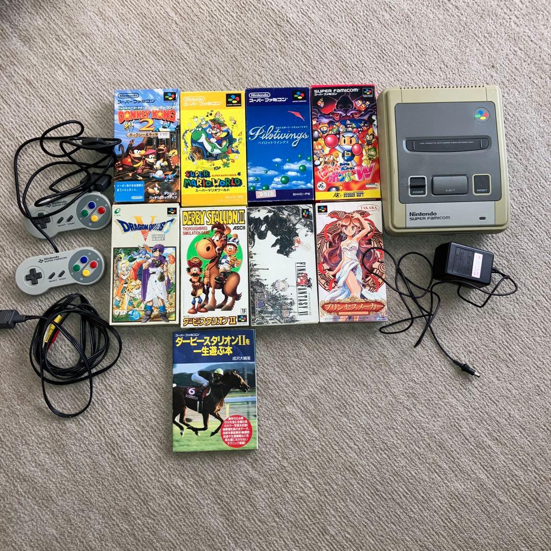 スーパーファミコン本体とソフト8本オマケ付き