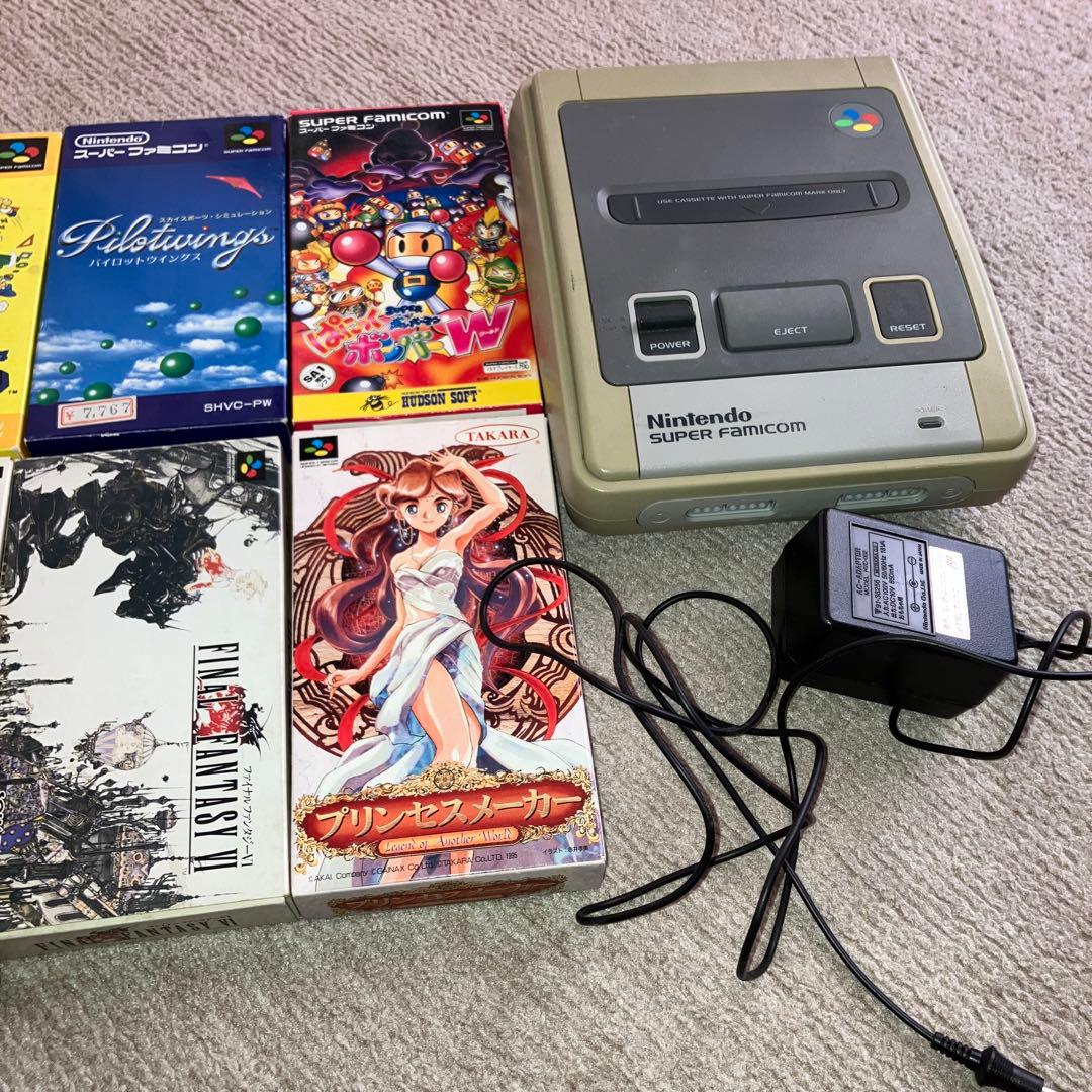 スーパーファミコン本体とソフト8本オマケ付き