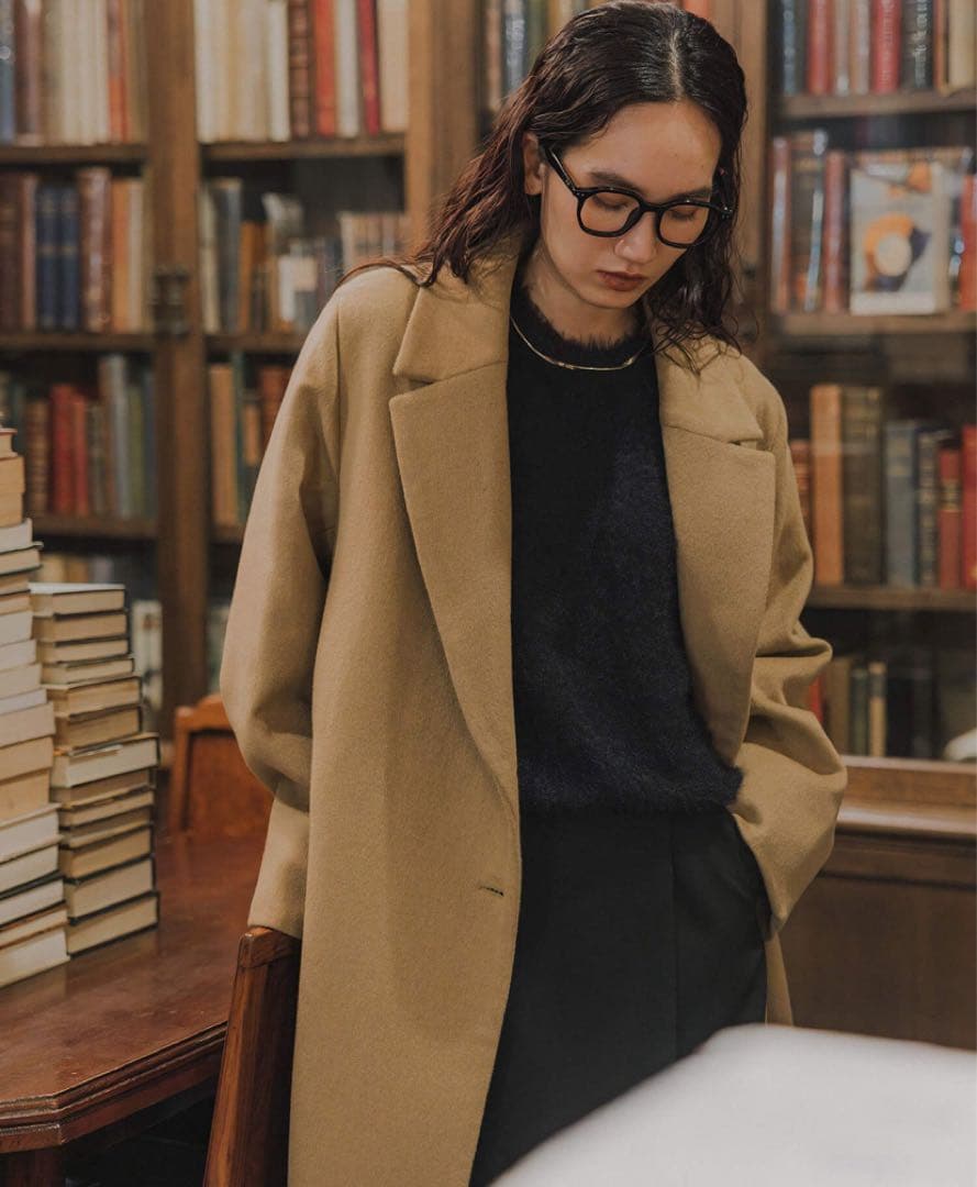 【crewre】 アジャスタブルウールロングコート 3