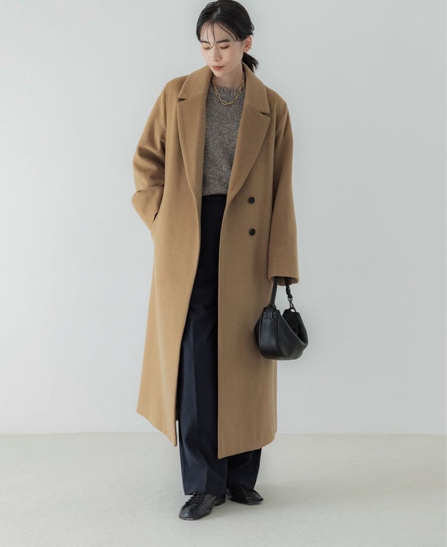 【crewre】 アジャスタブルウールロングコート 3