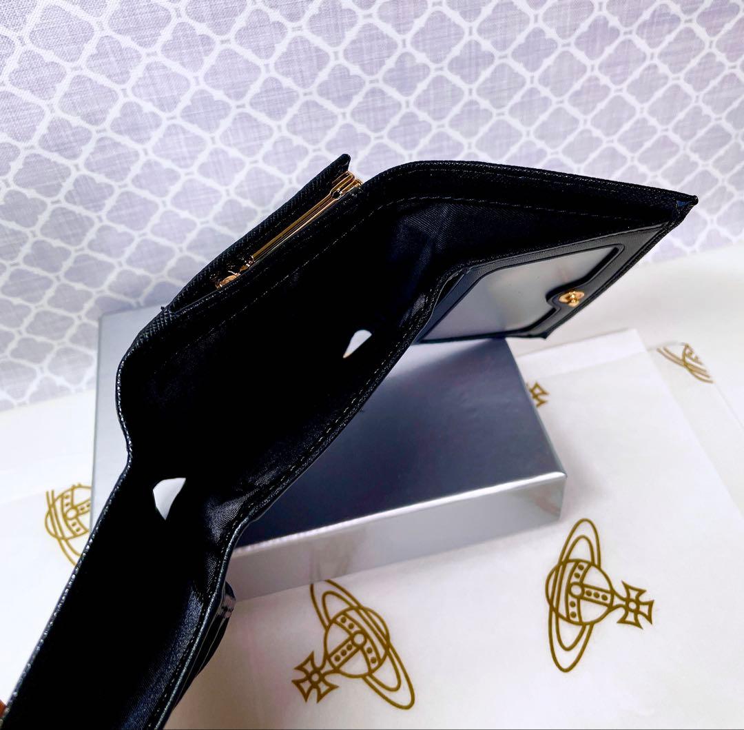 【大人気♡ショッパー付】新品 ヴィヴィアン・ウエストウッド　三折り財布 ブラック