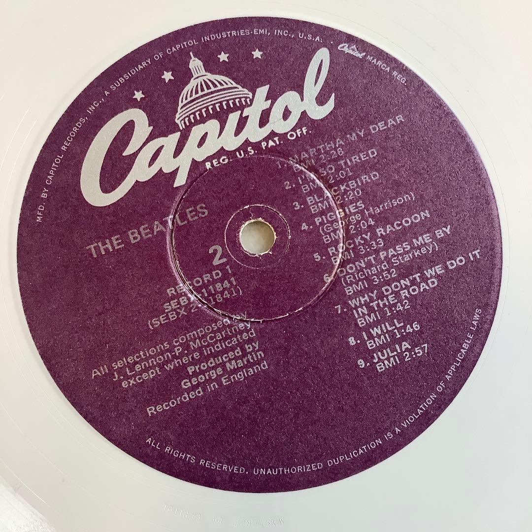 激レア!レコード新品同様! 1978年発売 ホワイトレコード ビートルズ US盤