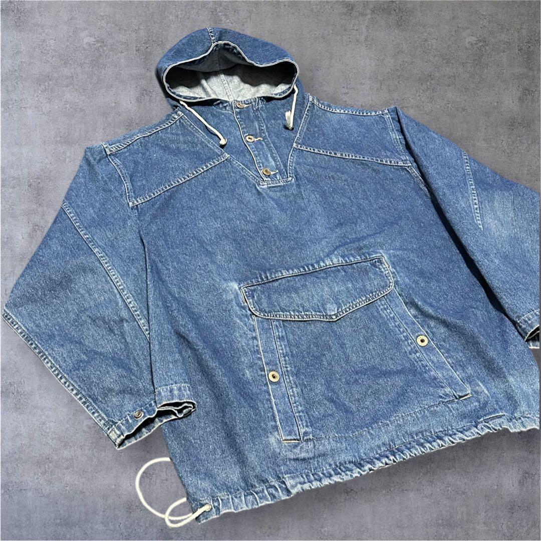 90s デニム プルオーバー アノラック パーカー ほぼGAP ヴィンテージ