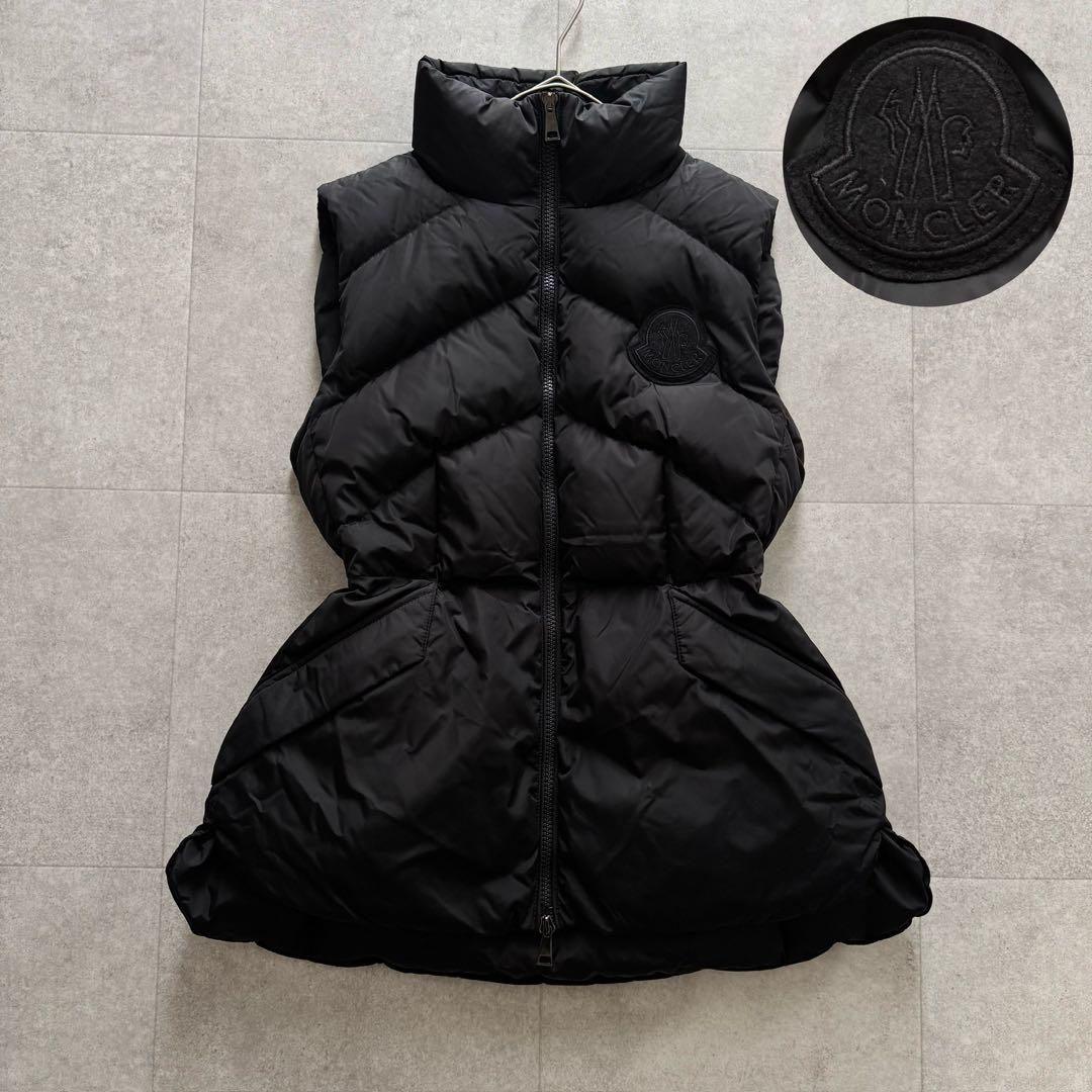 モンクレール　ANA　ダウンベスト　ロング　ロゴワッペン　1　黒　近年モデル