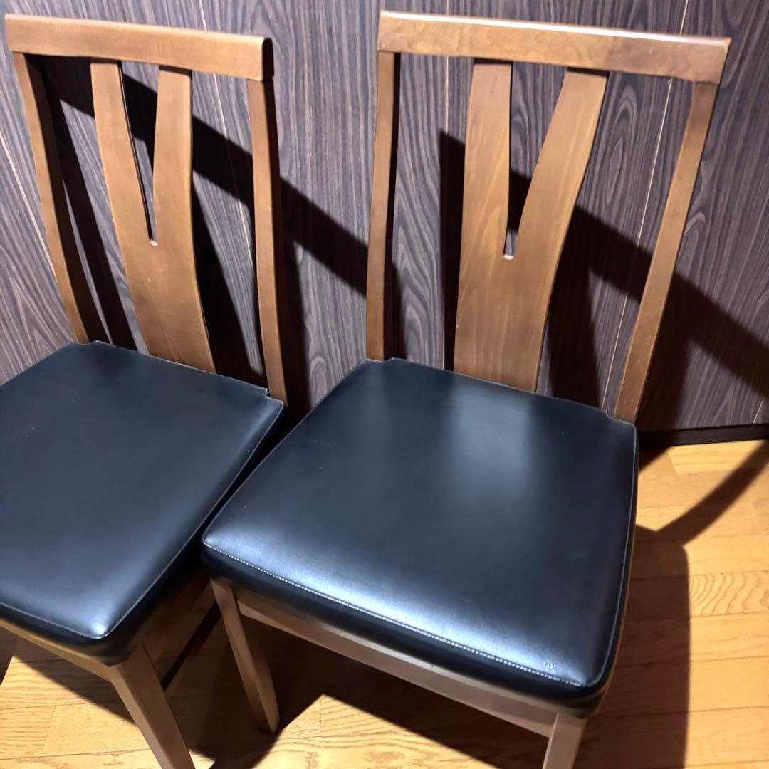 【アンティーク】マルニ木工　木製 ダイニングチェア 椅子 2脚セット