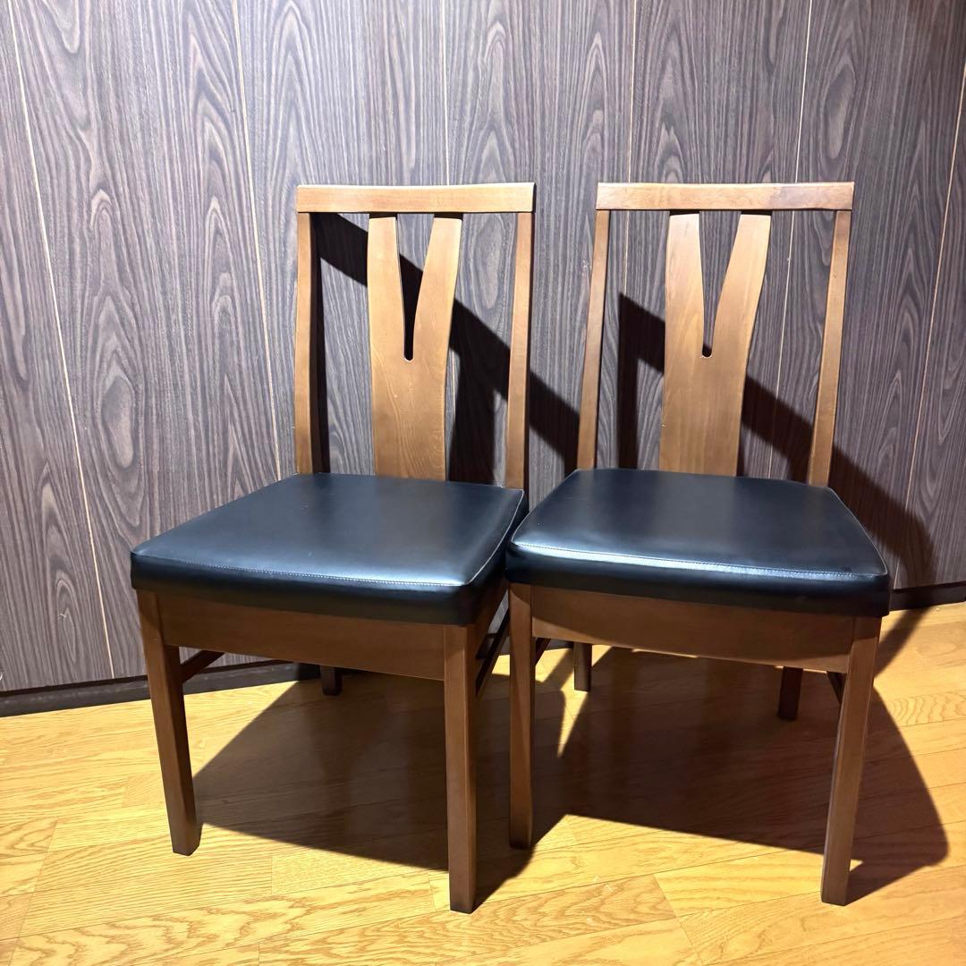 【アンティーク】マルニ木工　木製 ダイニングチェア 椅子 2脚セット