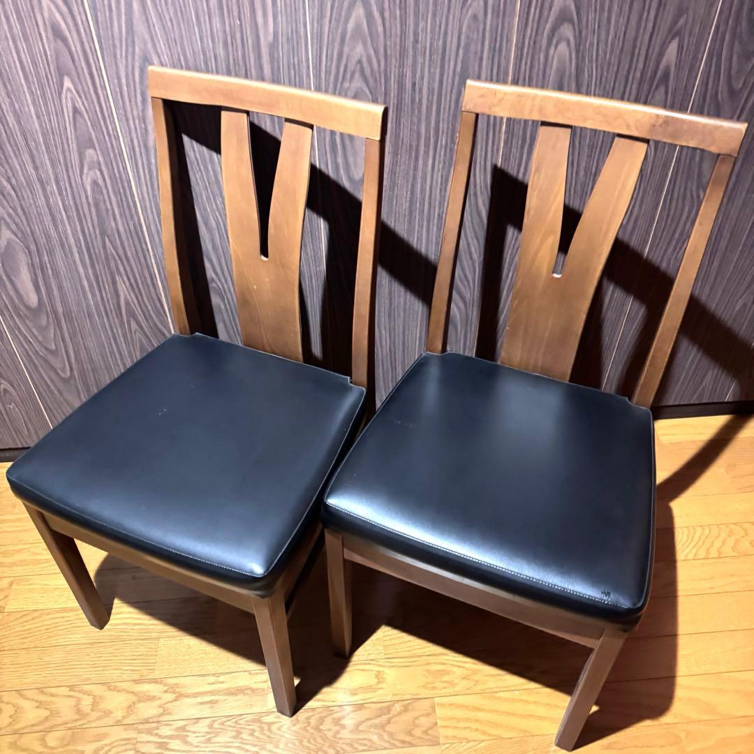 【アンティーク】マルニ木工　木製 ダイニングチェア 椅子 2脚セット
