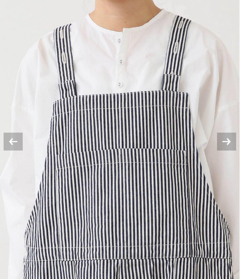 ストライプ オーバーオール レディース