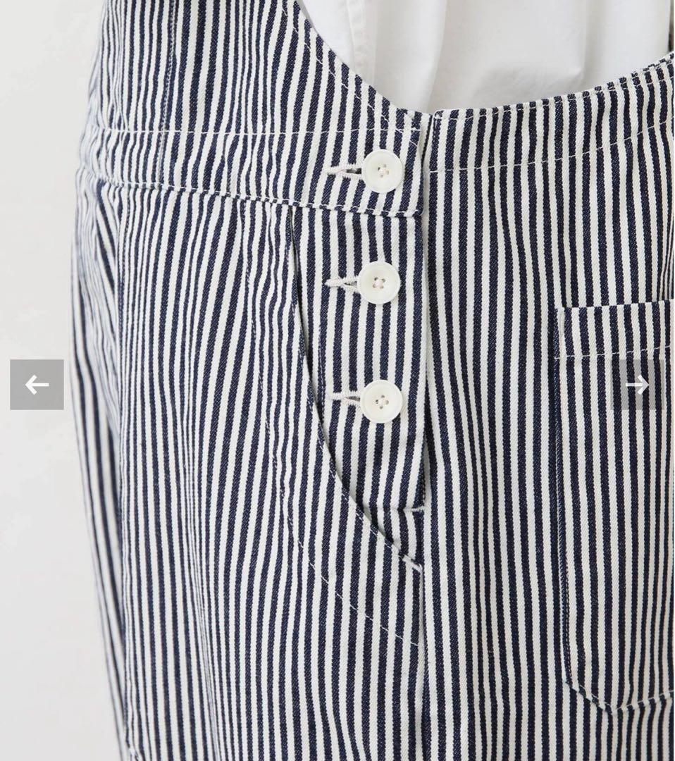 ストライプ オーバーオール レディース