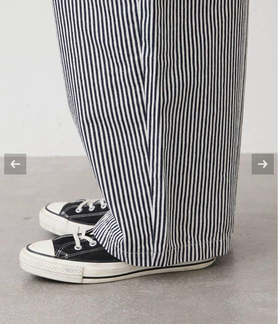 ストライプ オーバーオール レディース