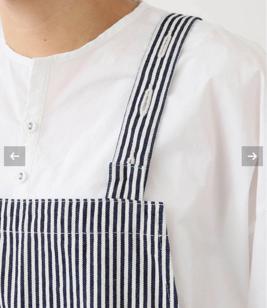 ストライプ オーバーオール レディース