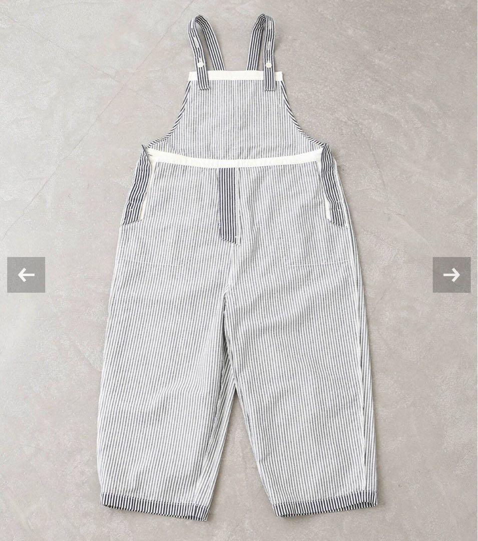 ストライプ オーバーオール レディース