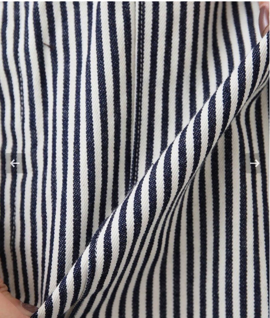 ストライプ オーバーオール レディース