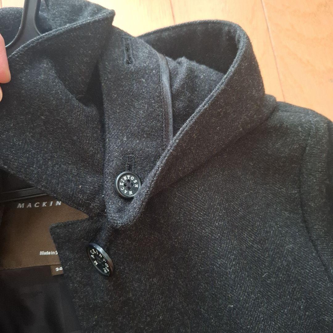 マッキントッシュ　ウールコート　フード取り外し　チェスターコート