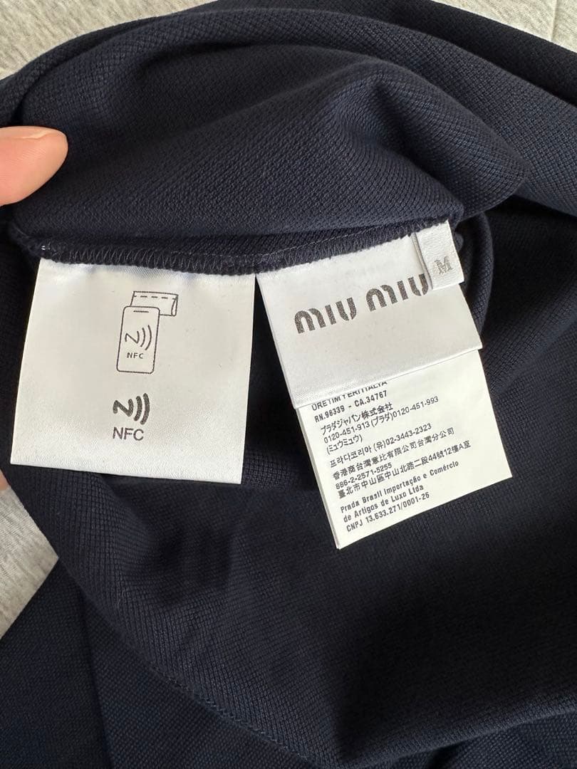 【新品未使用】現行品Miumiu ピケxポプリン ポロシャツ Mサイズ