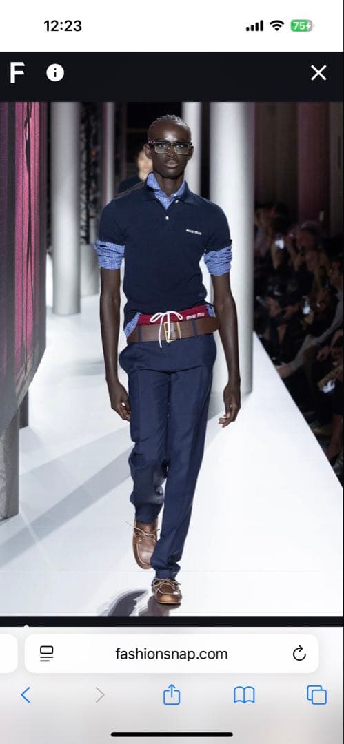 【新品未使用】現行品Miumiu ピケxポプリン ポロシャツ Mサイズ