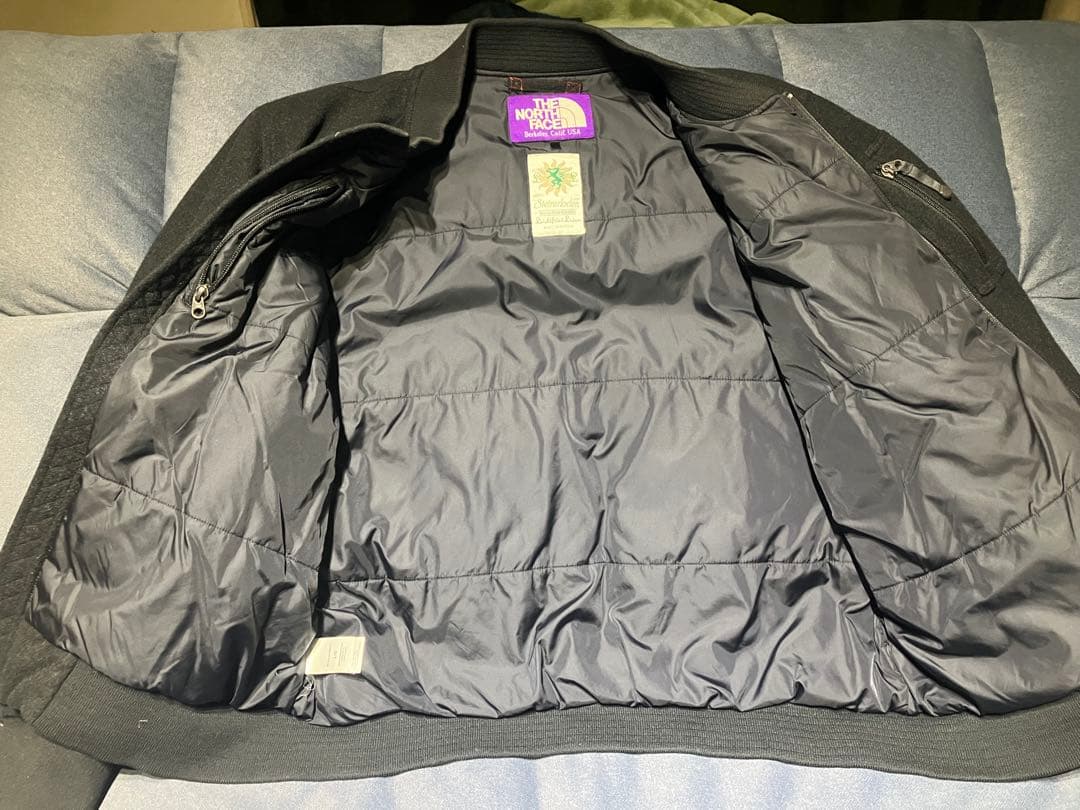 専用まるけ希少ノースフェイス紫タグMA-1型オーストリアウール100％XL