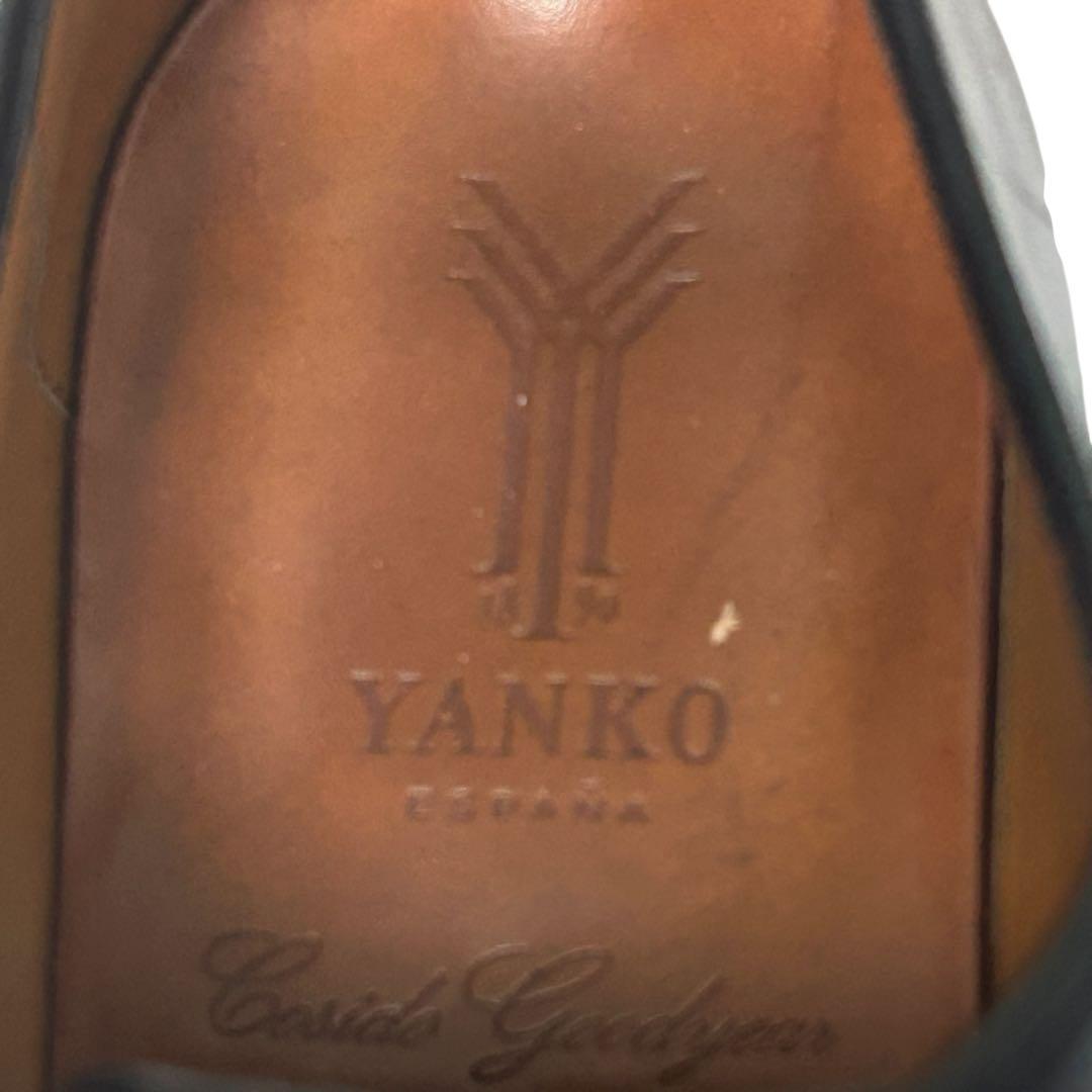 【美品】希少YANKO ホールカット メダリオンシューズ ブラック 7