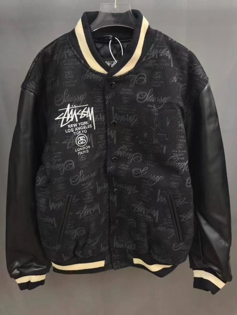 希少Stussy 25thブラック・レザー・スタジャン