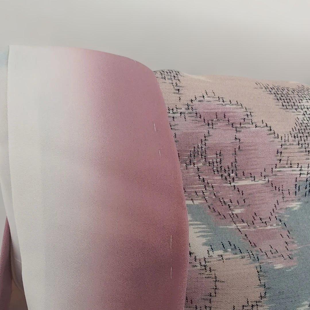 【三花】未使用品　十日町紬　袷　正絹　美品　アンティーク　着物　リユース