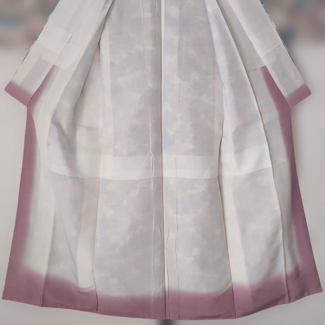 【三花】未使用品　十日町紬　袷　正絹　美品　アンティーク　着物　リユース