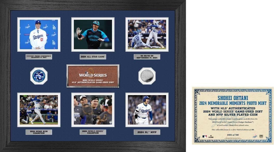 大谷翔平MVP記念/額 /ドジャース記念/認証書付/MLB公式/限定500