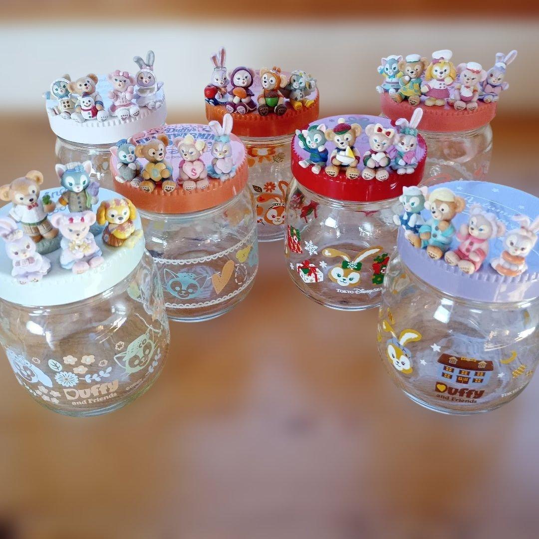 ダッフィーフレンズ 紅茶 フィギュアつき ガラス瓶 7個セット