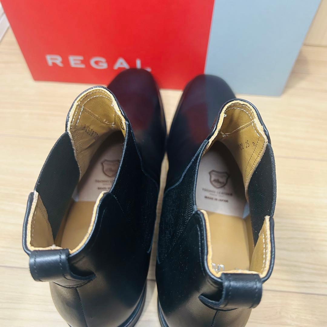 【新品未使用】REGAL 栃木レザー サイドゴアブーツ 19CL 黒 25cm