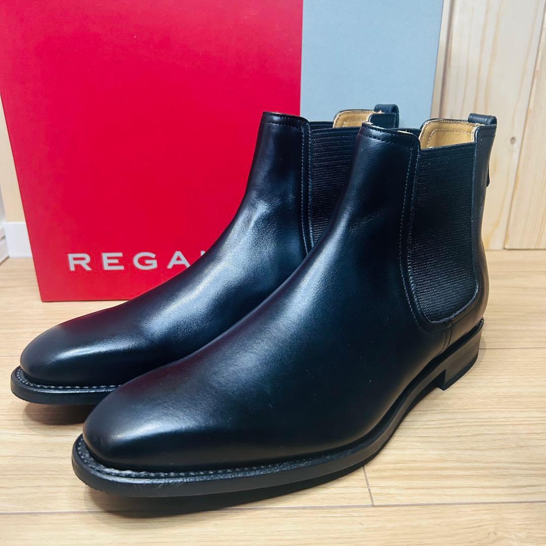 【新品未使用】REGAL 栃木レザー サイドゴアブーツ 19CL 黒 25cm