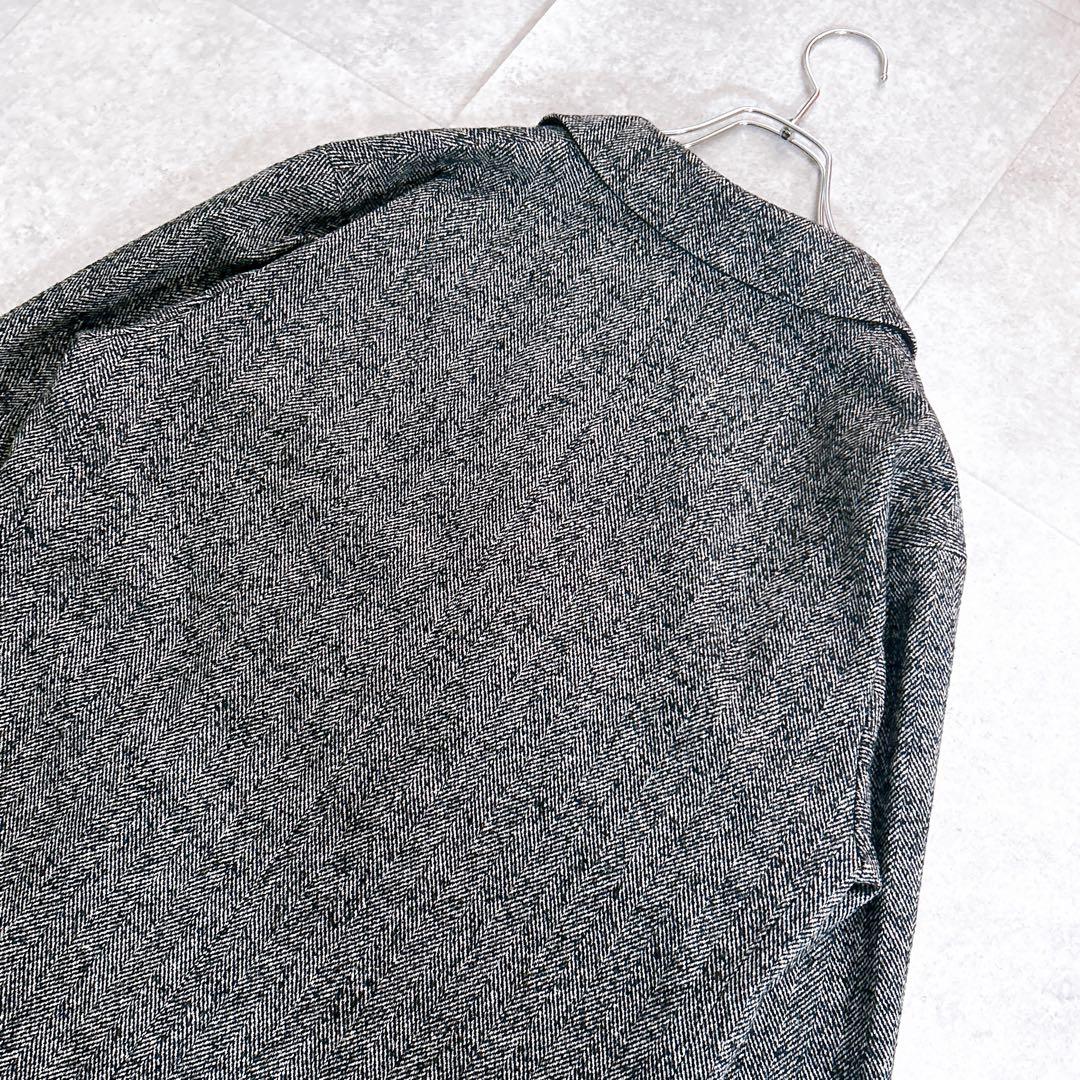 極美品✨ 23区 ヘリンボーンループツイード ジャケット コート 黒　2024年