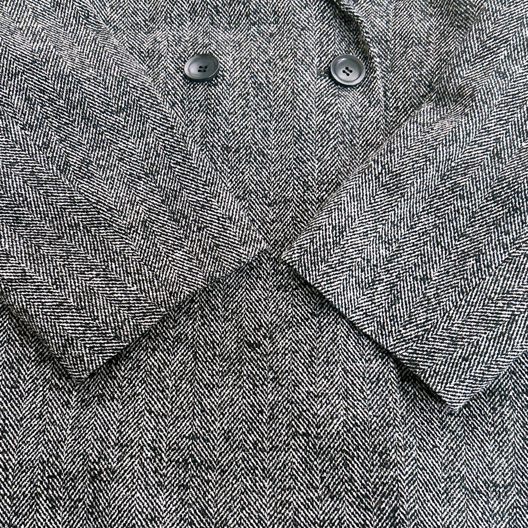 極美品✨ 23区 ヘリンボーンループツイード ジャケット コート 黒　2024年