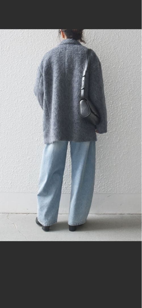 SHIPS any ウールミックスシャギーシングルコート