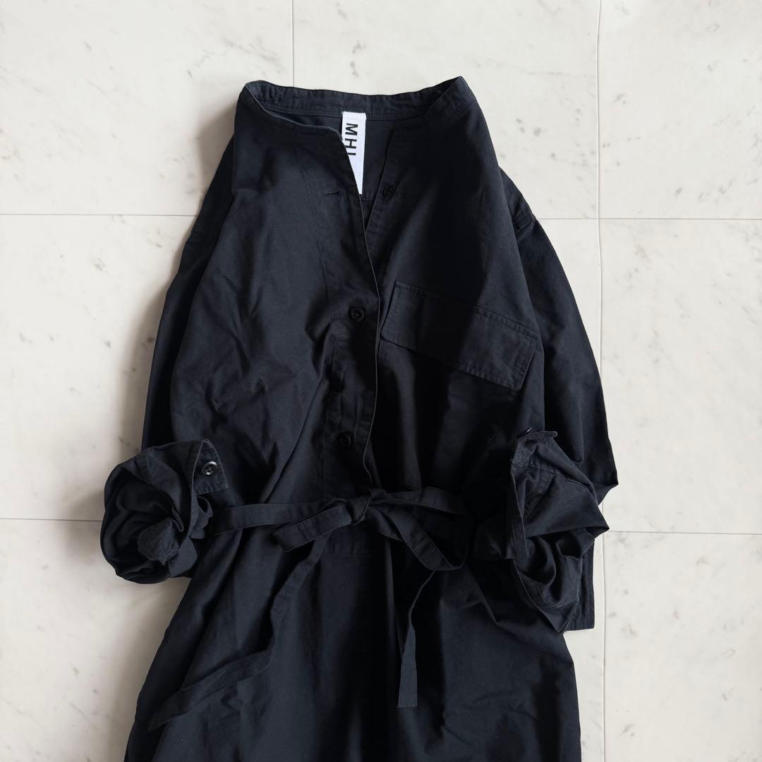 MHL. マーガレットハウエル　コットン100 　洗える　長袖シャツワンピース