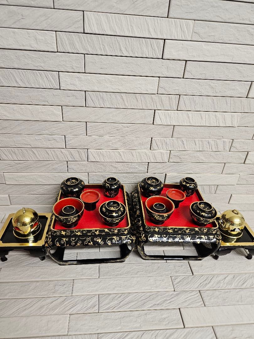 河寿　お雛様　お道具セット　【よごれ・スレ、キズあり】