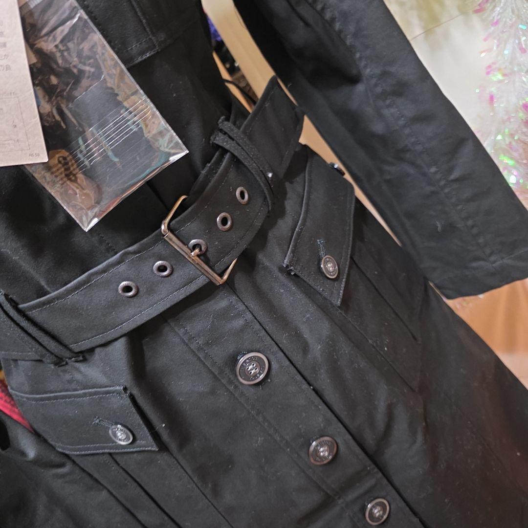 ぽっぷくん新品未使用タグ付ヒスグラコトン100ベンタイルブラクベルトコート