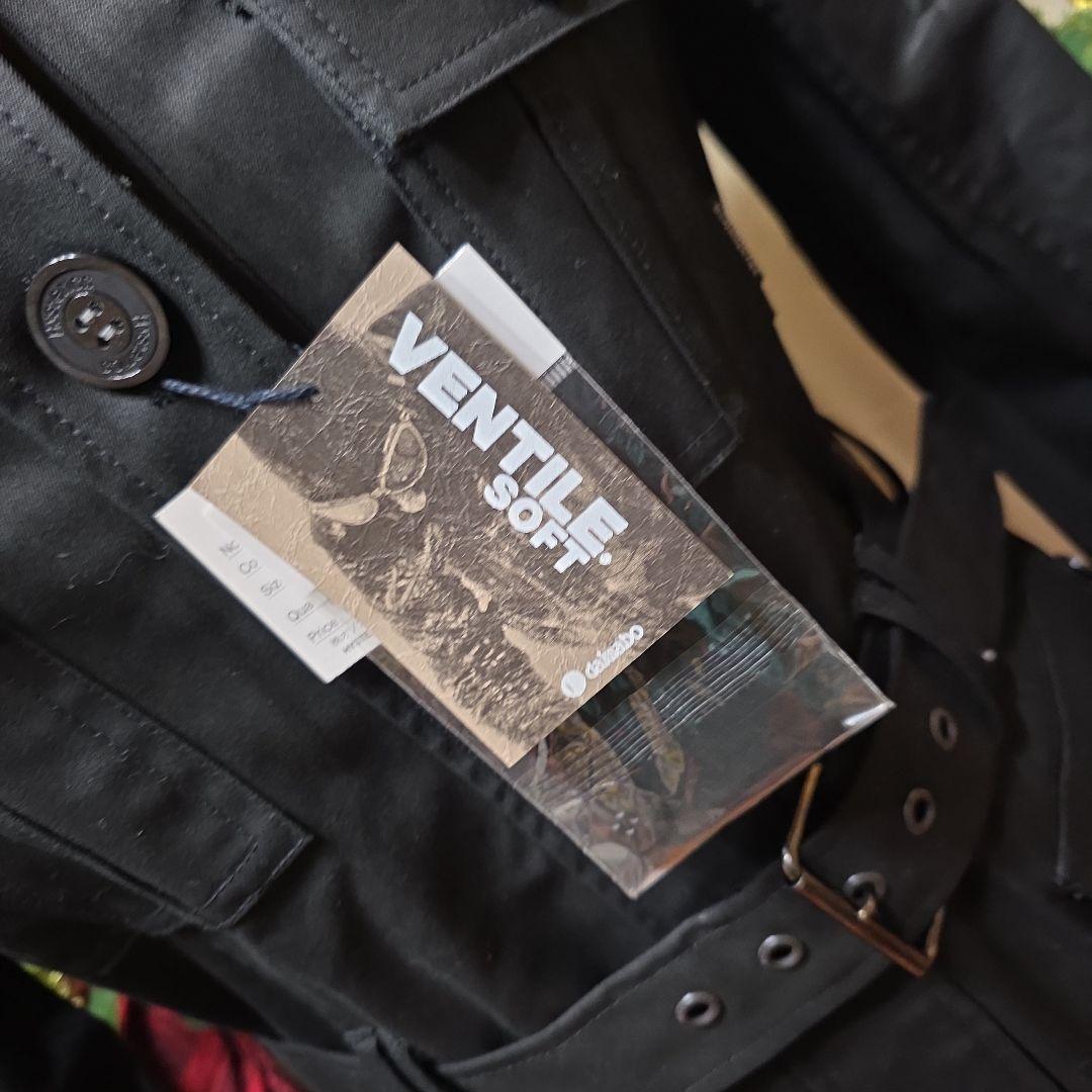 ぽっぷくん新品未使用タグ付ヒスグラコトン100ベンタイルブラクベルトコート