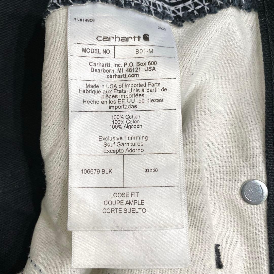 Carhartt US ダブルニーパンツ ブラック 30インチ/B01/米国製