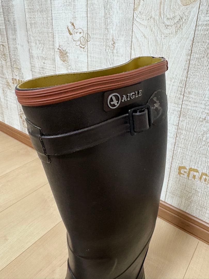 26.5〜27㎝★美品 AIGLEレインブーツ43 エーグルロング 長靴 ラバー