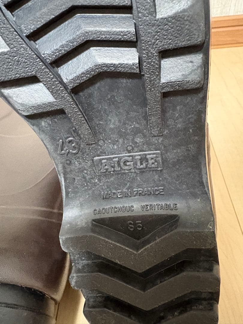 26.5〜27㎝★美品 AIGLEレインブーツ43 エーグルロング 長靴 ラバー